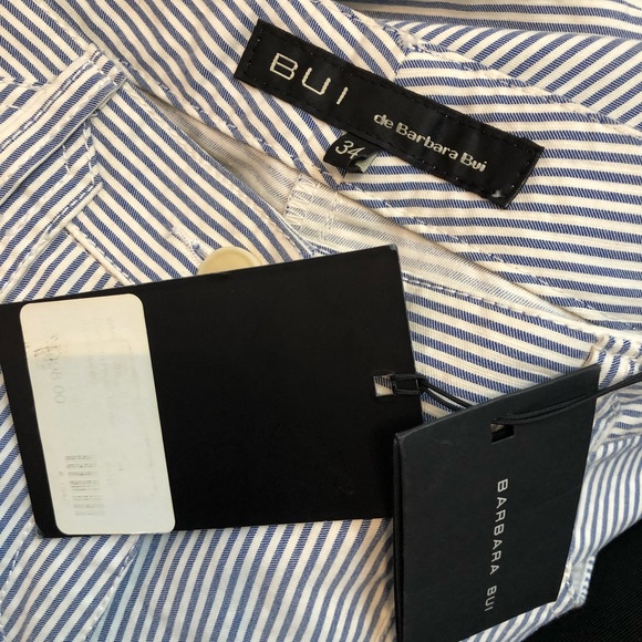 NWT Barbara Bui Pinstripe cotton blend Pant - Picture 7 of 8